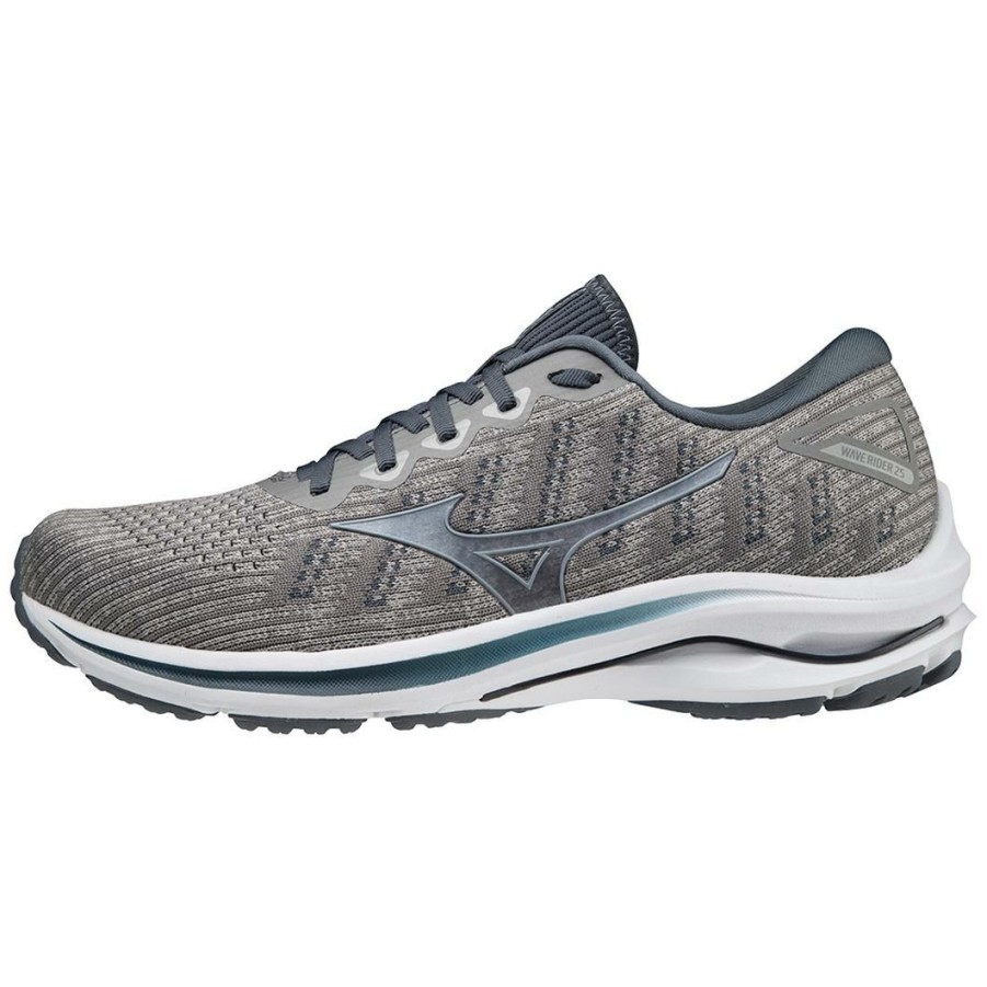 Footwear * | Mizuno Men'S Wave Rider 25 Waveknit (9Laa Drizzle-Antarctica)