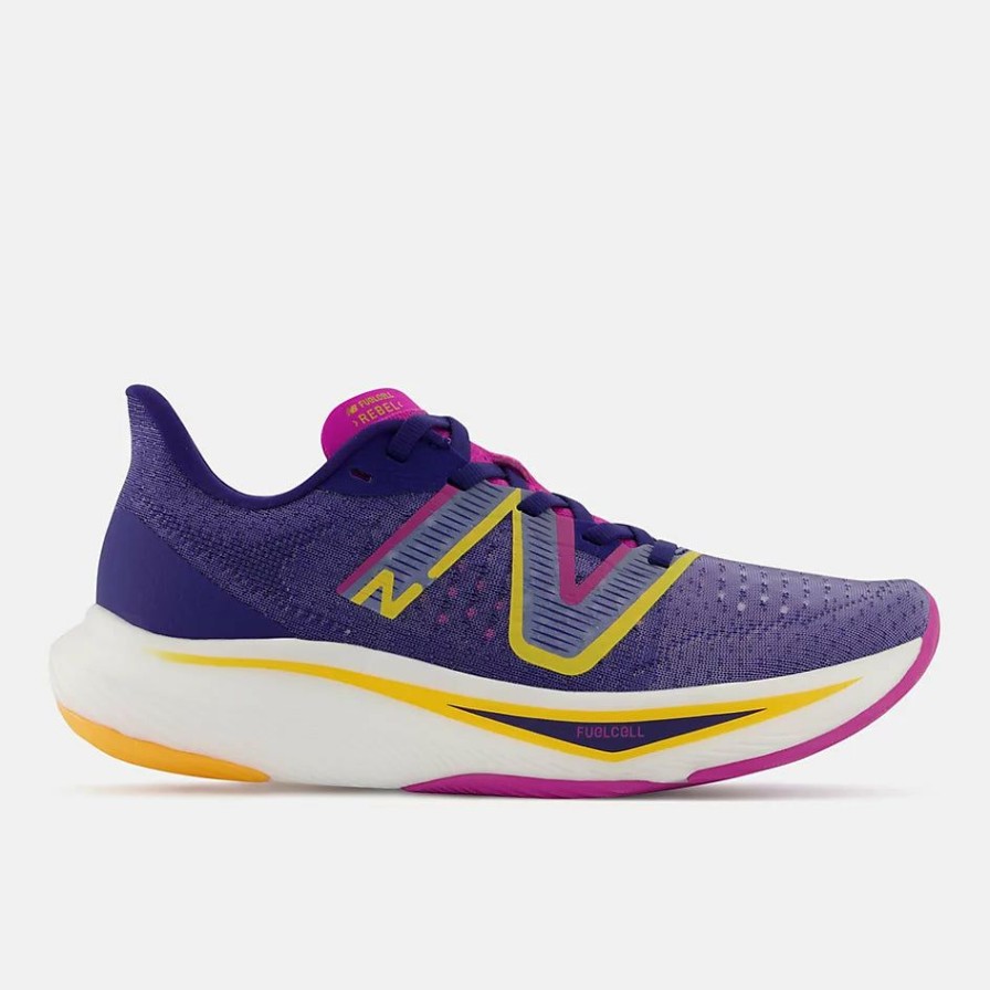 Footwear * | New Balance Women'S Fuelcell Rebel V3 (Mn Blue/Magenta Pop/Vibrant Apricot)