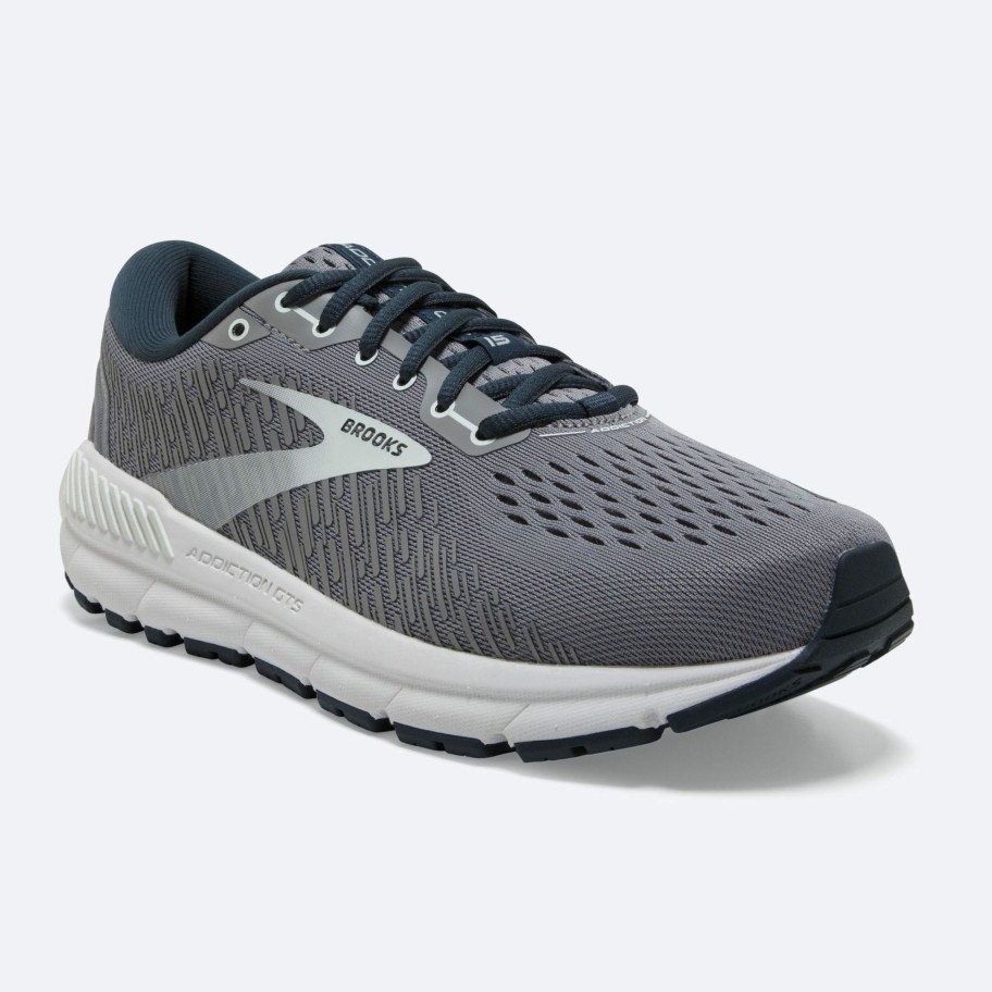 Footwear * | Brooks Women'S Addiction Gts 15 (099 Grey/Navy/Aqua)