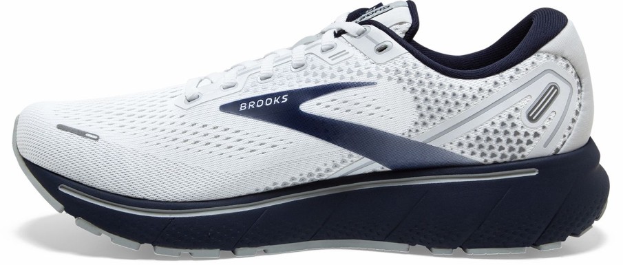 Footwear * | Brooks Men'S Ghost 14 (190 White/Grey/Navy)