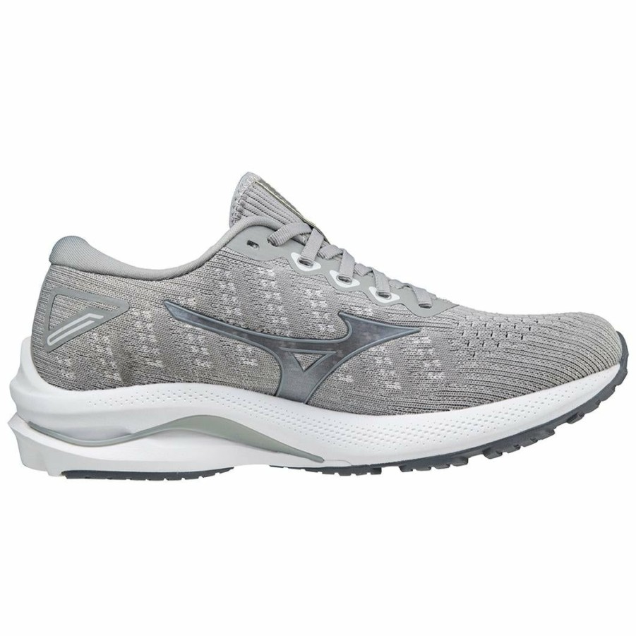 Footwear * | Mizuno Women'S Wave Rider 25 Waveknit (Hm73 Harbor Mist-Silver)