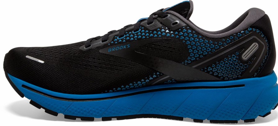 Footwear * | Brooks Men'S Ghost 14 (056 Black/Blackened Pearl/Blue)