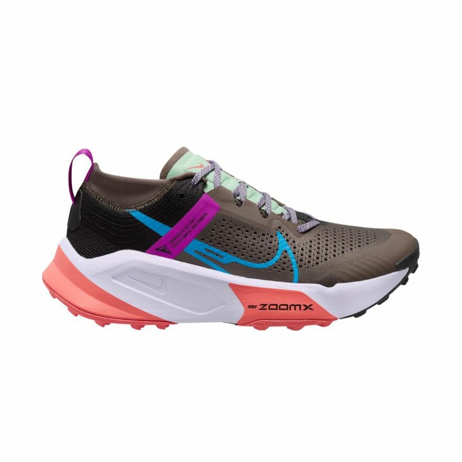 Footwear * | Nike Men'S Zoomx Zegama Trail (002 Ironstone/Laser Blue/Black/Vivid Purple)