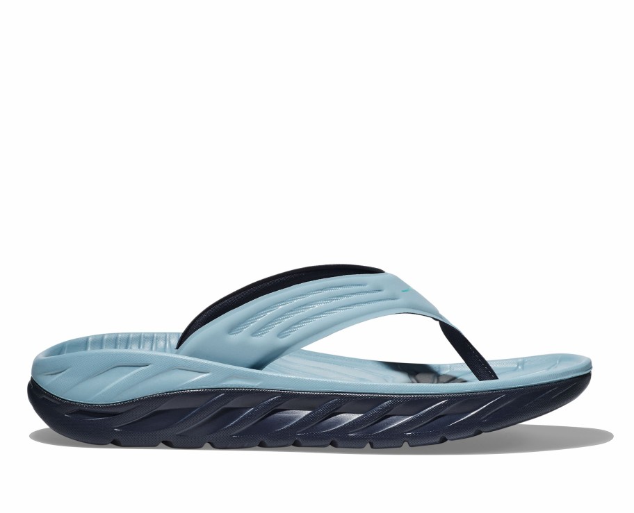 Footwear * | Hoka Men'S Ora Recovery Flip (Sbos Stone Blue/Outer Space)