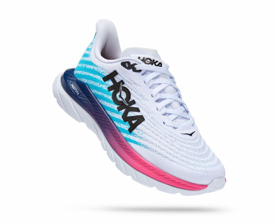 Footwear * | Hoka Men'S Mach 5 (Wsbb White/Scuba Blue)