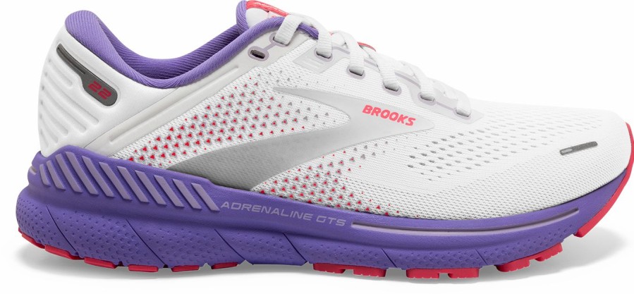 Footwear * | Brooks Women'S Adrenaline Gts 22 (105 White/Coral/Purple)