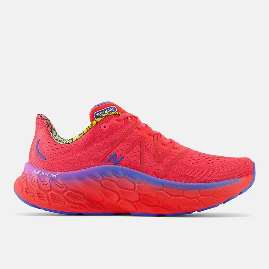 Footwear * | New Balance Men'S Fresh Foam More V4 (Lr Electric Red/Bright Lapis)