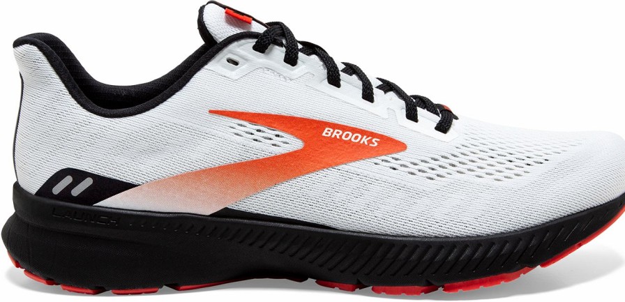 Footwear * | Brooks Men'S Launch 8 (198 White/Black/Red Clay)