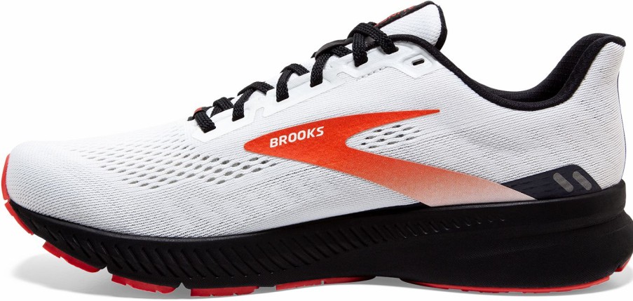 Footwear * | Brooks Men'S Launch 8 (198 White/Black/Red Clay)