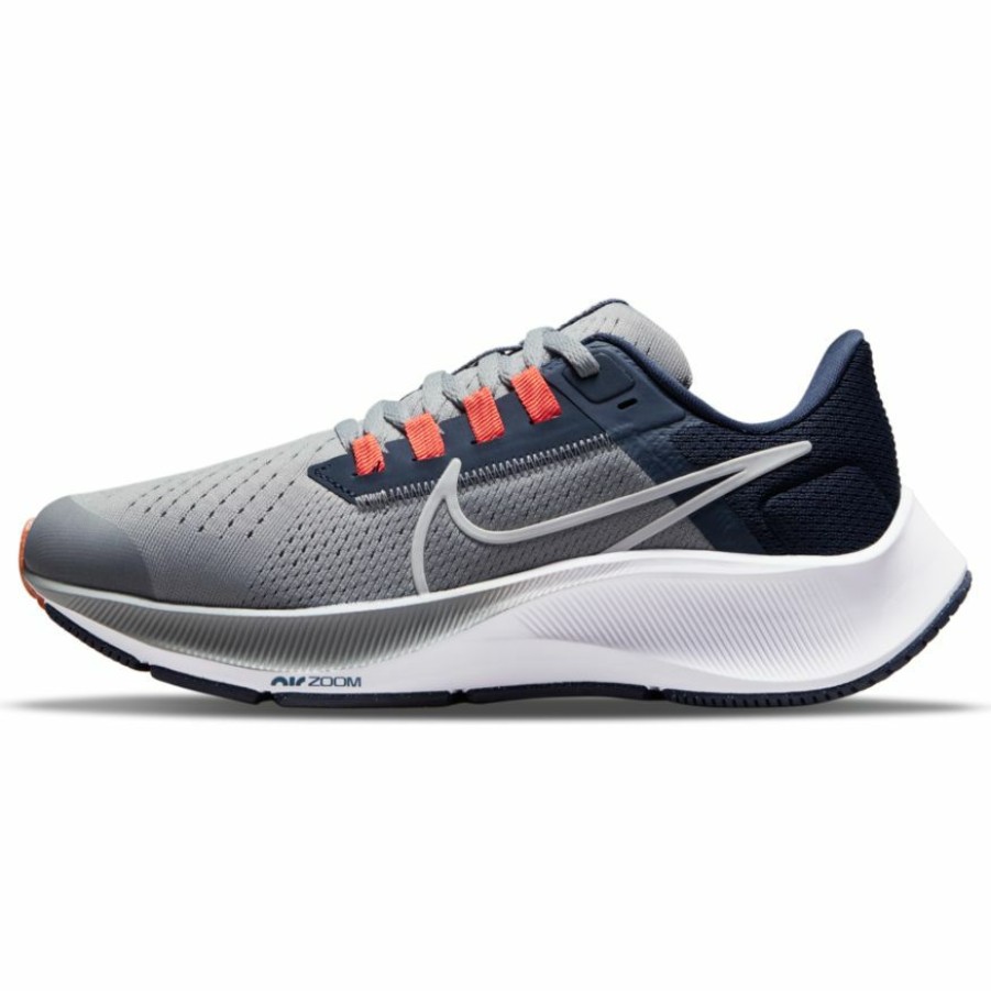 Footwear * | Nike Big Kid'S Zoom Pegasus 38 (012 Particle Grey/White/Midnight Navy/Orange)