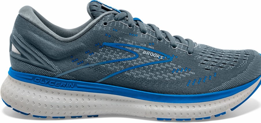 Footwear * | Brooks Men'S Glycerin 19 (095 Quarry/Grey/Dark Blue)