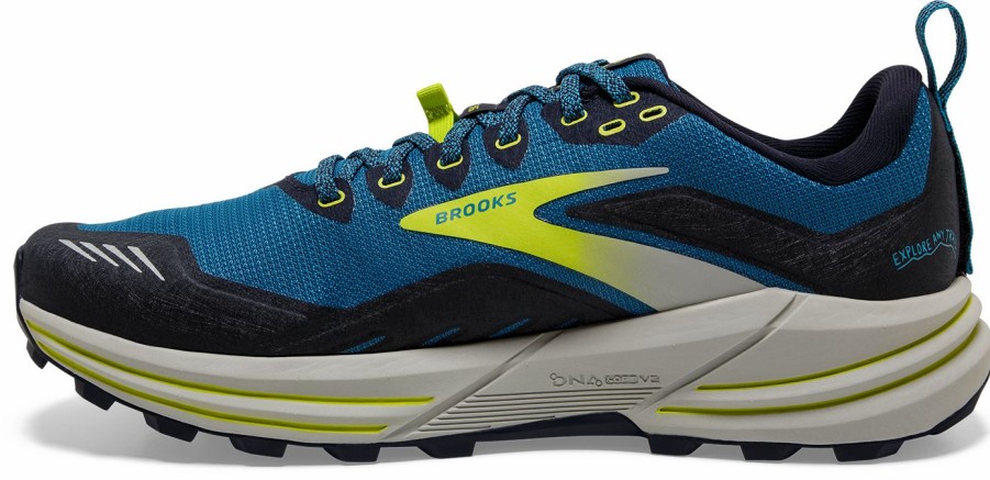 Footwear * | Brooks Men'S Cascadia 16 (469 Mykonos Blue/Peacoat/Lime)