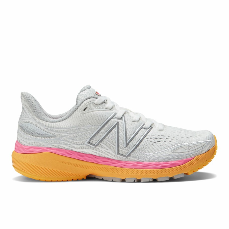 Footwear * | New Balance Women'S 860 V12 (A White/Vibrant Orange/Vibrant Pink)