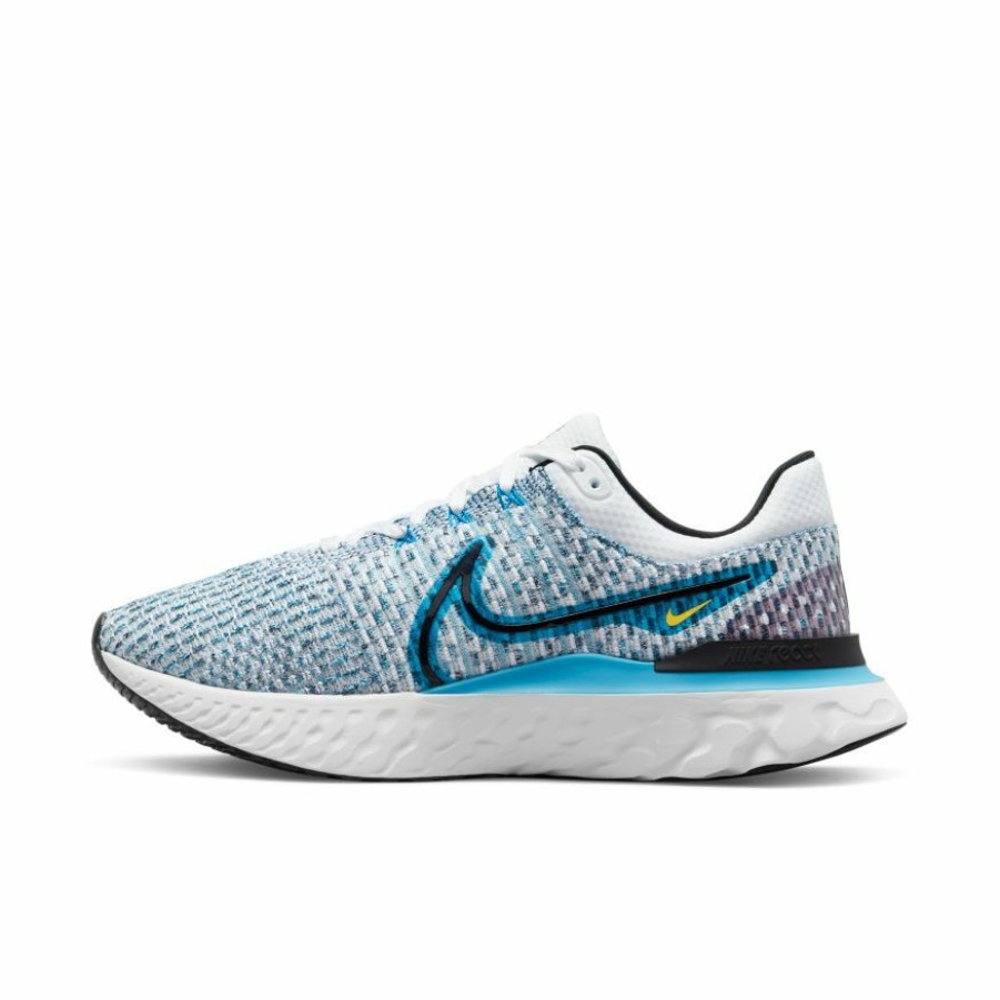 Footwear * | Nike Men'S React Infinity Run Flyknit 3 (102 White/Black/Blue Orbit/Chlorine Blue)