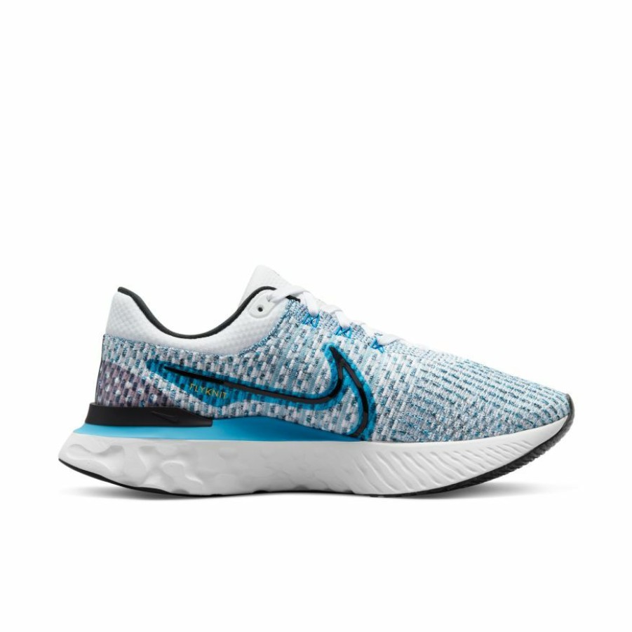 Footwear * | Nike Men'S React Infinity Run Flyknit 3 (102 White/Black/Blue Orbit/Chlorine Blue)