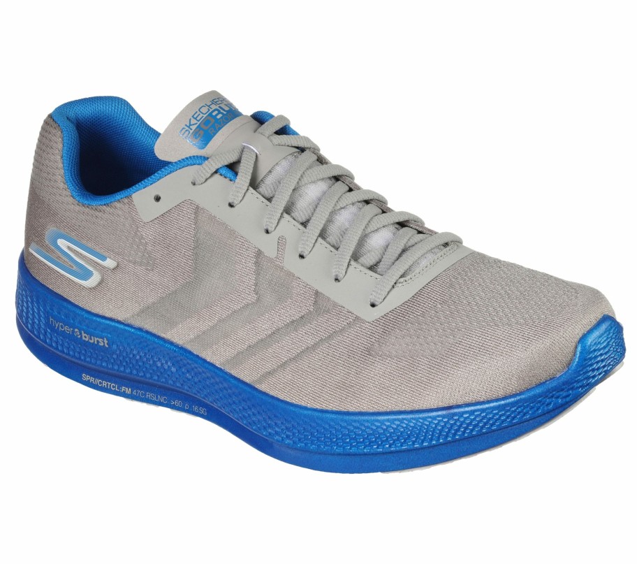 Footwear * | Skechers Men'S Gorun Razor + (Gybl Gray/Blue)