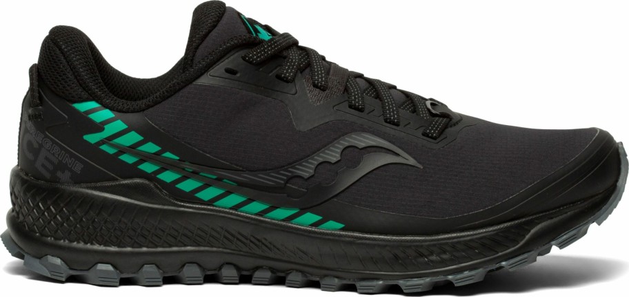 Footwear * | Saucony Women'S Peregrine Ice+ 2 (1 Black/Jade)