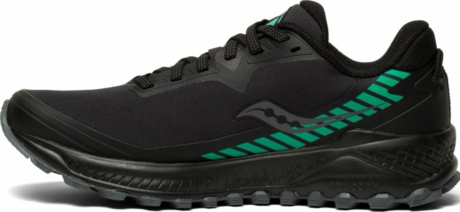 Footwear * | Saucony Women'S Peregrine Ice+ 2 (1 Black/Jade)