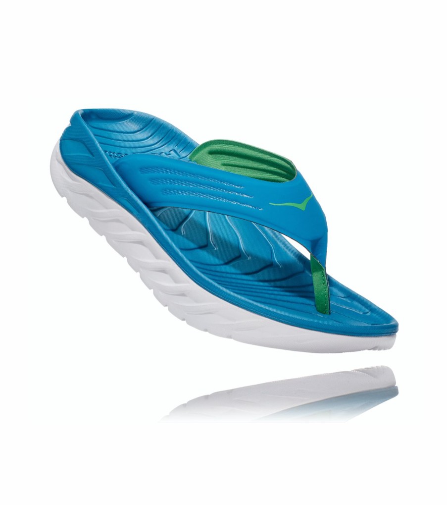 Footwear * | Hoka Men'S Ora Recovery Flip (Bsgb Blue Sapphire/Greenbriar)