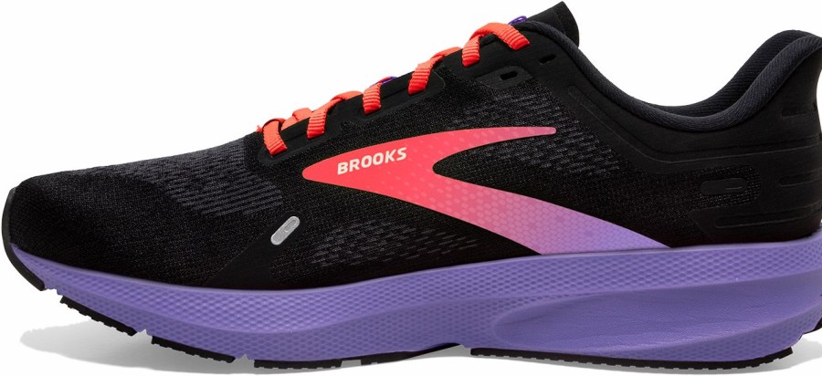 Footwear * | Brooks Women'S Launch 9 (026 Black/Coral/Purple)