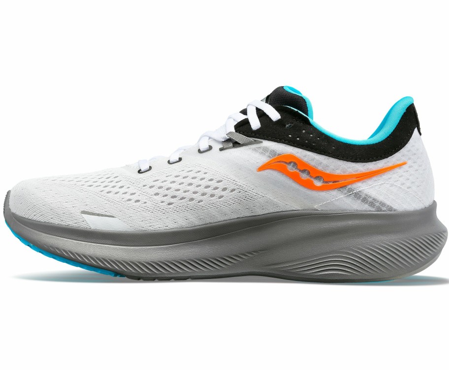 Footwear * | Saucony Men'S Ride 16 (85 White/Gravel)