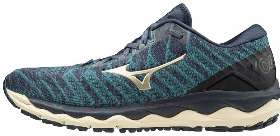 Footwear * | Mizuno Men'S Wave Sky 4 Waveknit (5P5P Mood/Indigo)