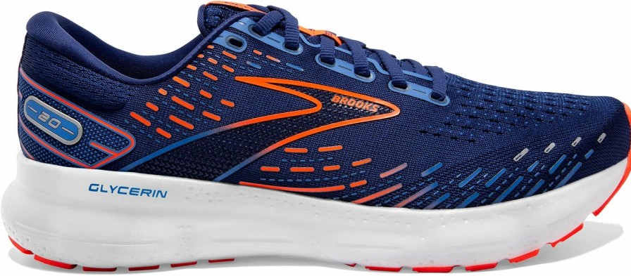 Footwear * | Brooks Men'S Glycerin 20 (444 Blue Depths/Palace Blue/Orange)