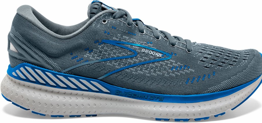 Footwear * | Brooks Men'S Glycerin Gts 19 (095 Quarry/Grey/Dark Blue)