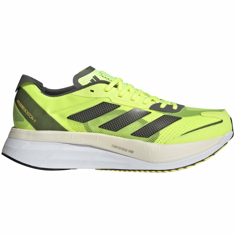 Footwear * | Adidas Men'S Adizero Boston 11 (Solar Yellow/Night Metallic/Beam Yellow)