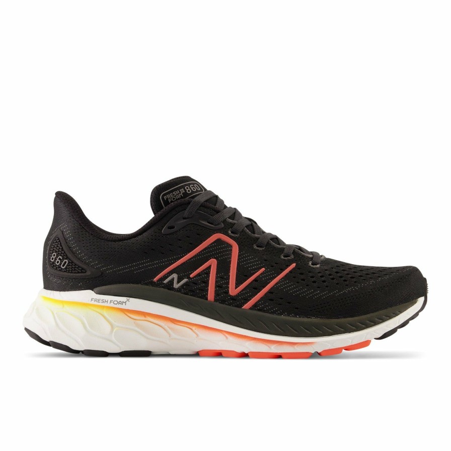 Footwear * | New Balance Men'S Fresh Foam X 860 V13 Wide (D Black/Neon Dragonfly/Hot Marigold)