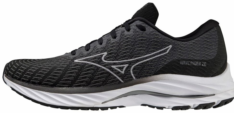 Footwear * | Mizuno Men'S Wave Rider 26 Ssw (9000 Black/White)