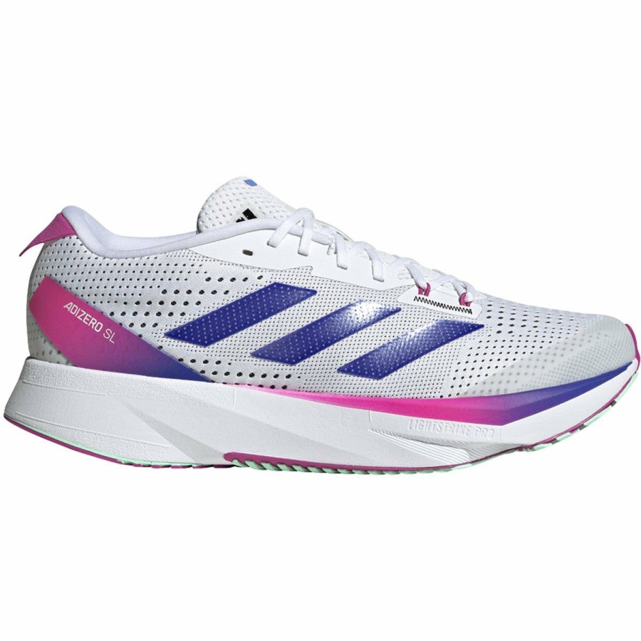 Footwear * | Adidas Men'S Adizero Sl (Footwear White/Lucid Blue/Lucid Fuchsia)