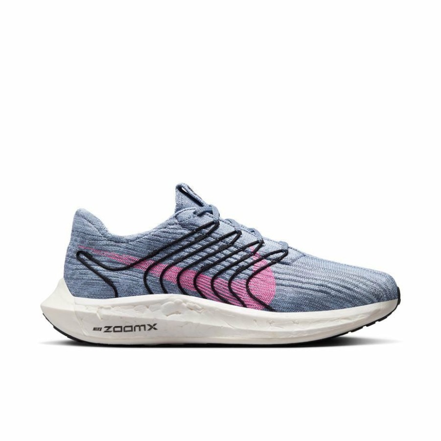 Footwear * | Nike Men'S Pegasus Turbo Flyknit Next Nature (400 Ashen Slate/Pink Spell/Cobalt Bliss)