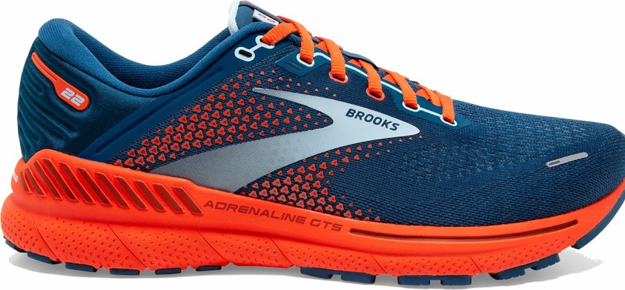 Footwear * | Brooks Men'S Adrenaline Gts 22 (404 Blue/Light Blue Orange)