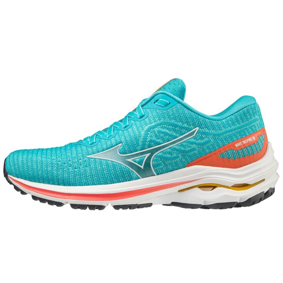 Footwear * | Mizuno Women'S Wave Inspire 18 Waveknit (4J4J Turquoise)