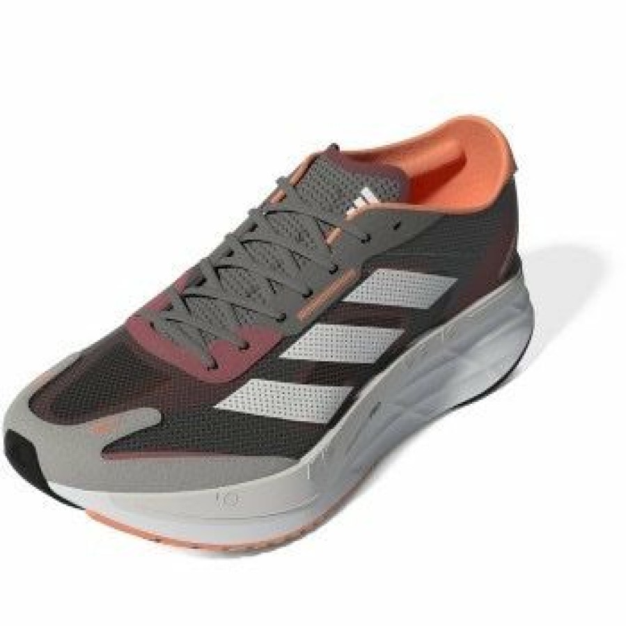 Footwear * | Adidas Women'S Adizero Boston 11 (Grey Four/Zero Metallic/Beam Orange)