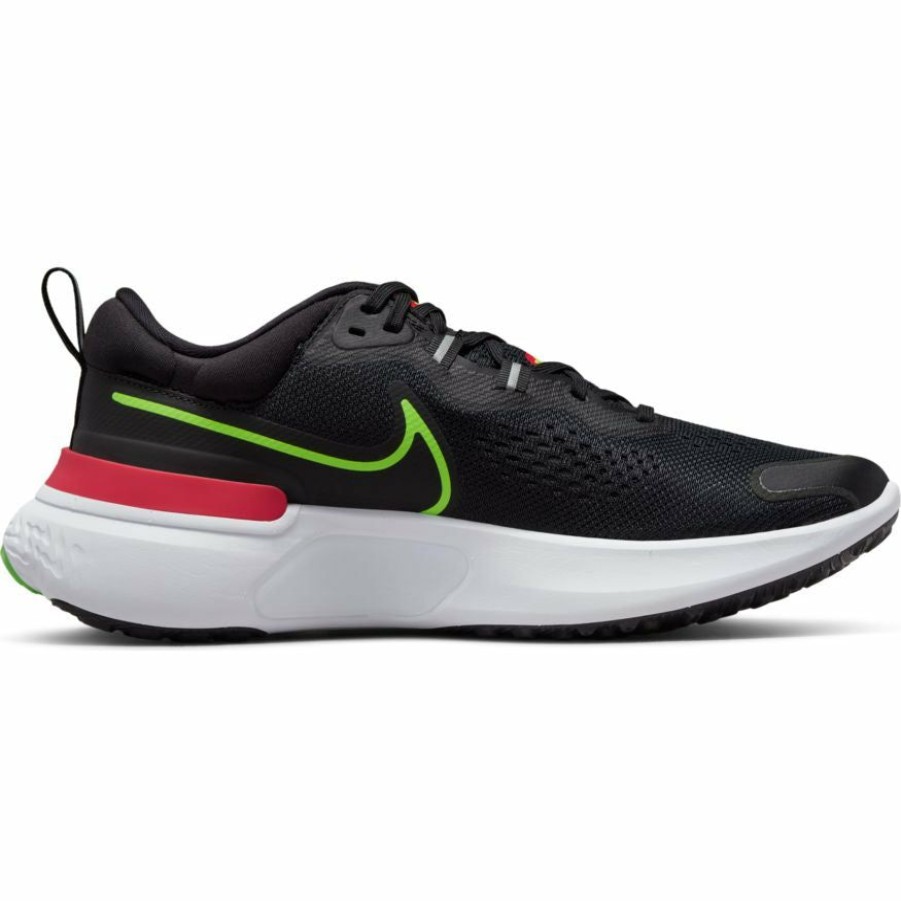 Footwear * | Nike Men'S React Miler 2 (006 Black/Green Strike/Siren Red/White)