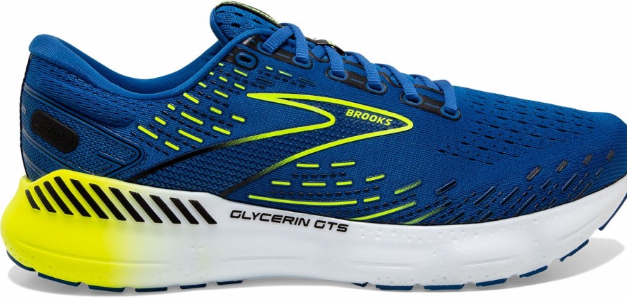 Footwear * | Brooks Men'S Glycerin Gts 20 (482 Blue/Nightlife/White)