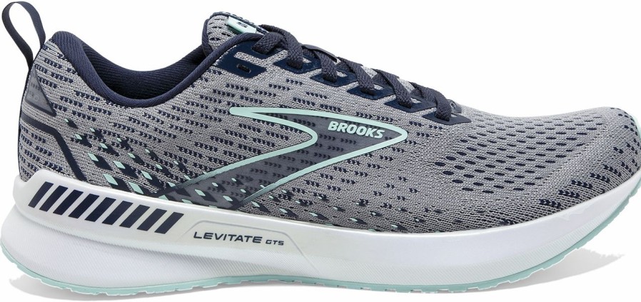 Footwear * | Brooks Women'S Levitate 5 Gts (069 Grey/Peacoat/Blue Light)