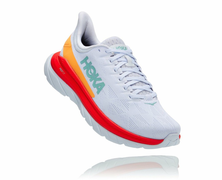 Footwear * | Hoka Men'S Mach 4 (Wfs White/Fiesta)