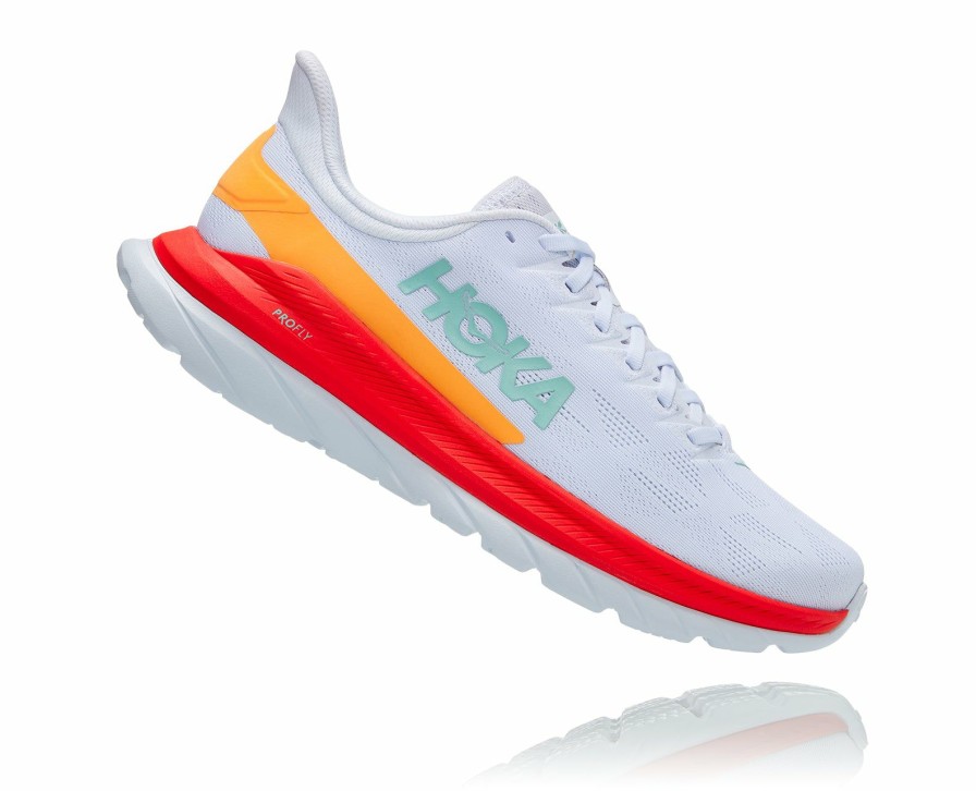 Footwear * | Hoka Men'S Mach 4 (Wfs White/Fiesta)