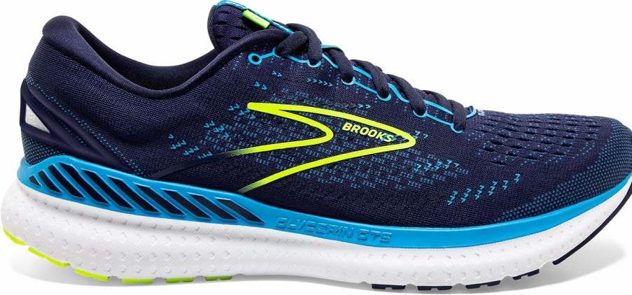 Footwear * | Brooks Men'S Glycerin Gts 19 (443 Navy/Blue/Nightlife)