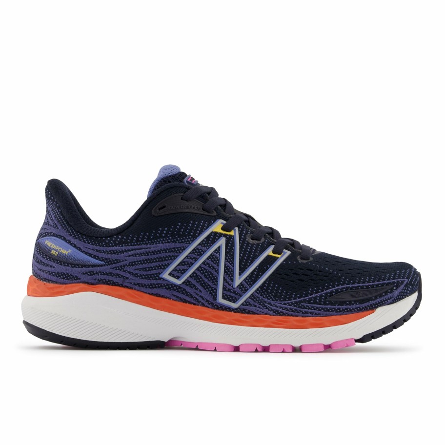 Footwear * | New Balance Women'S 860 V12 (G Eclipse/Night Sky/Vibrant Orange)