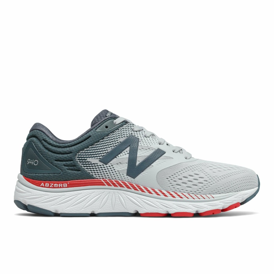 Footwear * | New Balance Men'S 940 V4 Wide (Cg Light Aluminum/Team Red)