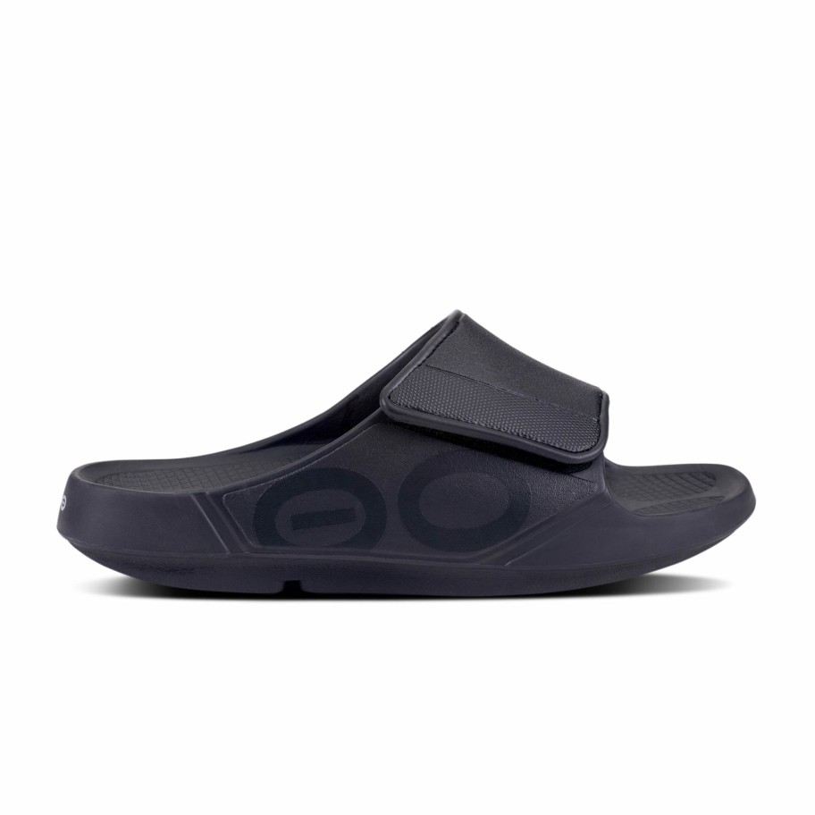 Footwear * | Oofos Unisex Ooahh Sport Flex Slide Sandal (Matte Black)