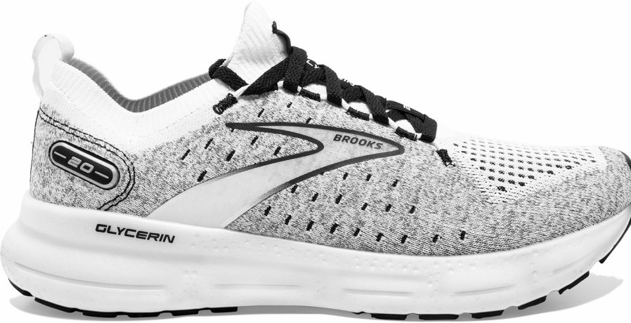 Footwear * | Brooks Men'S Glycerin Stealthfit 20 (135 White/Grey/Black)