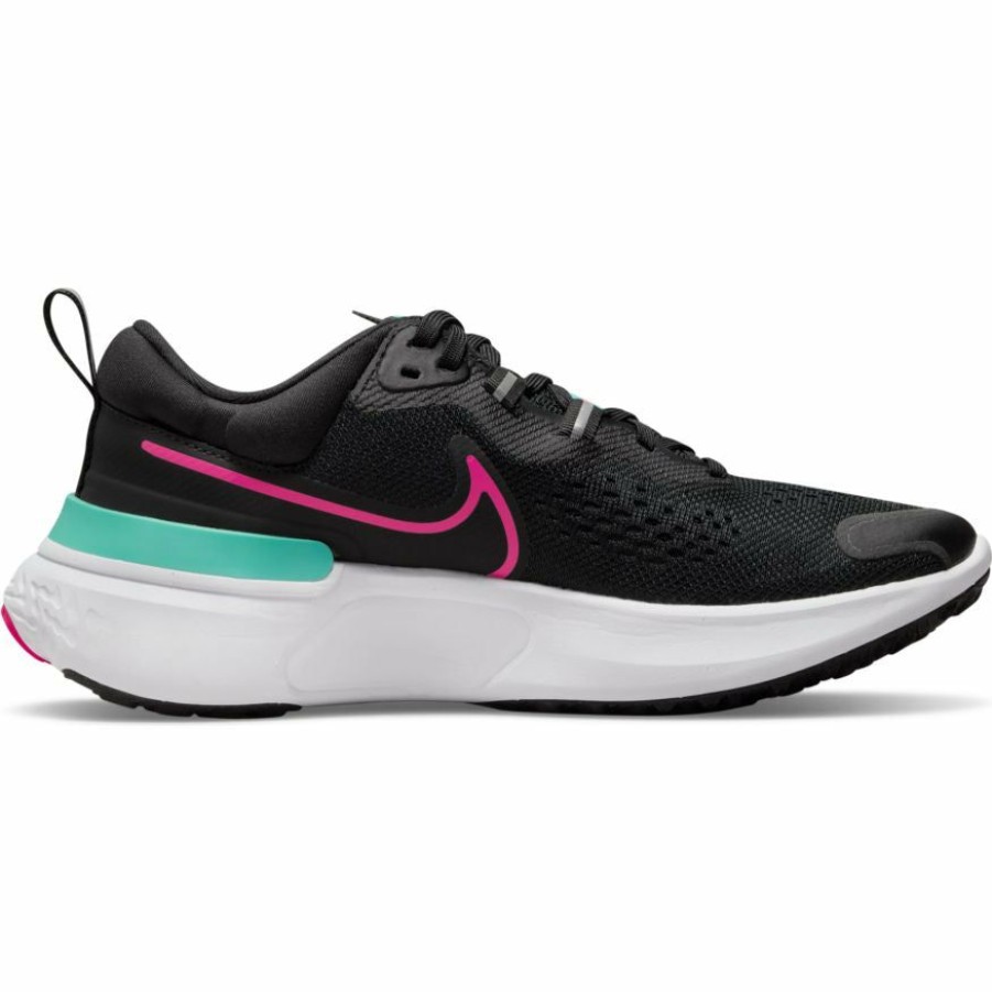 Footwear * | Nike Women'S React Miler 2 (004 Black/Pink Prime/Washed Teal/White)