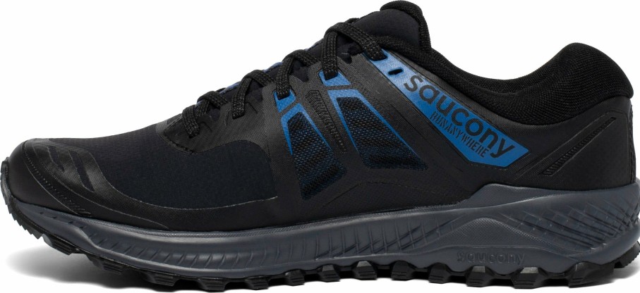 Footwear * | Saucony Men'S Peregrine Ice+ (2 Black/Blue)