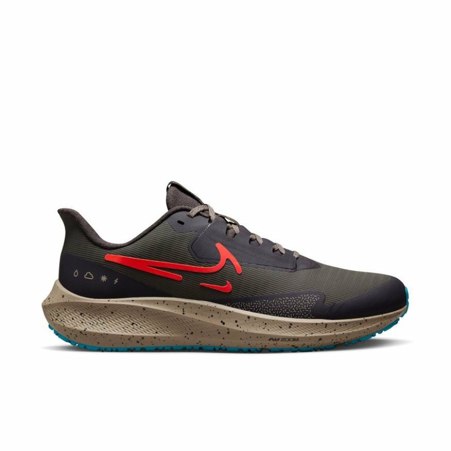 Footwear * | Nike Men'S Air Zoom Pegasus 39 Shield (200 Medium Ash/Bright Crimson/Khaki)