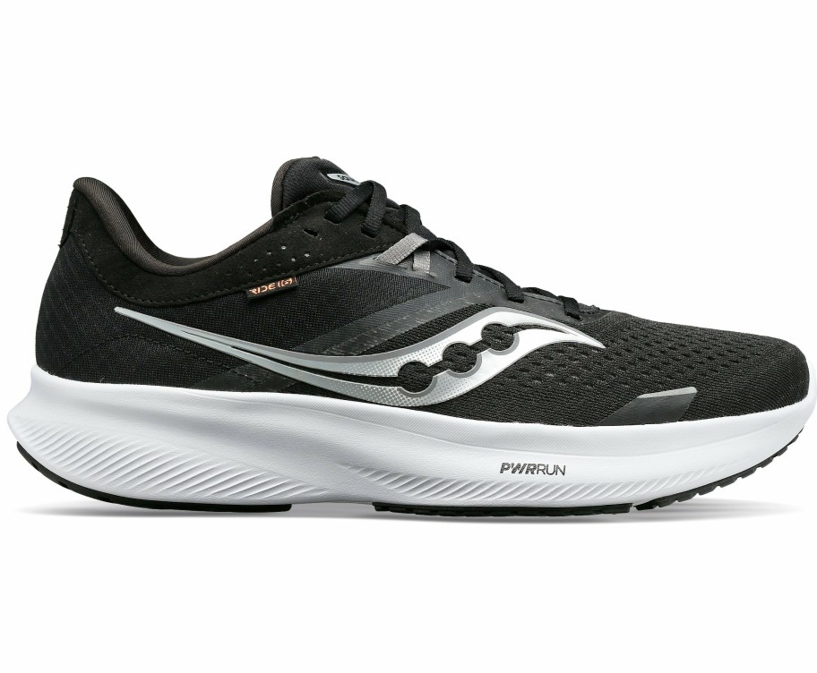 Footwear * | Saucony Men'S Ride 16 Wide (05 Black/White)